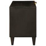 vidaXL Meuble TV Noir et or 80 x 33 x 46 cm bois de manguier massif
