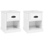 vidaXL Tables de chevet 2 Pièces blanc brillant 39x39x47 5 cm
