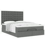VidaXL Cadre de lit ottoman avec matelas gris foncé 140x200 cm tissu