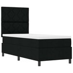 vidaXL Lit avec box spring et matelas noir 80x200 cm en tissu
