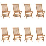 vidaXL Chaises pliables de jardin lot de 8 Bois de teck solide