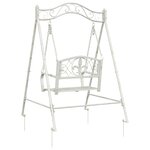 vidaXL Banc Balançoire Acier 113 x 121 5 x 168 cm Blanc antique