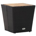 Ensemble de Bistro de Jardin 3 Pièces avec Coussins en Poly Rattan Noir