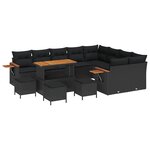 vidaXL Ensemble de canapé de jardin 13 Pièces Noir 110 x 55 x 71 cm