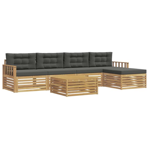 vidaXL Ensemble de canapés d'extérieur 7 pc Blanc et anthracite