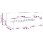 vidaXL Cadre de lit d'angle Crème 100 cm x 200 cm tissu