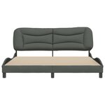 vidaXL Cadre de lit sans matelas Hvar gris foncé 180x200 cm tissu