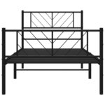 vidaXL Cadre de lit métal sans matelas avec pied de lit noir 90x200 cm