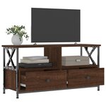 vidaXL Meuble TV chêne marron 90x33x45 cm bois d'ingénierie et fer