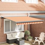 vidaXL Auvent rétractable manuel - Jaune et orange 350x250 cm