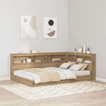 vidaXL Tête de lit de rangement avec étagère chêne artisanal 120 cm