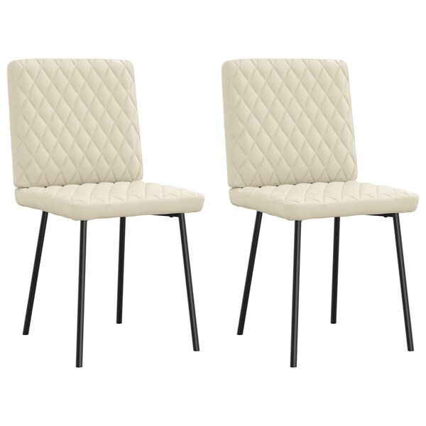 vidaXL Chaises à manger lot de 2 crème similicuir