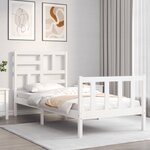 vidaXL Cadre de lit sans matelas blanc bois de pin massif