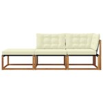 vidaXL Unités de sofa sectionnel d'extérieur 3 Pièce Naturel