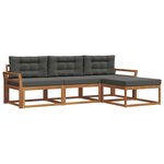 vidaXL Ensemble de canapés d'extérieur 4 pc Naturel et Anthracite