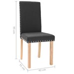 Vidaxl chaises de salle à manger 2 pièces noir tissu