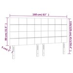 vidaXL Tête de lit à LED Gris foncé 160x5x118/128 cm Velours