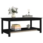 vidaXL Table basse Noir 110x55x45 cm Bois massif de pin