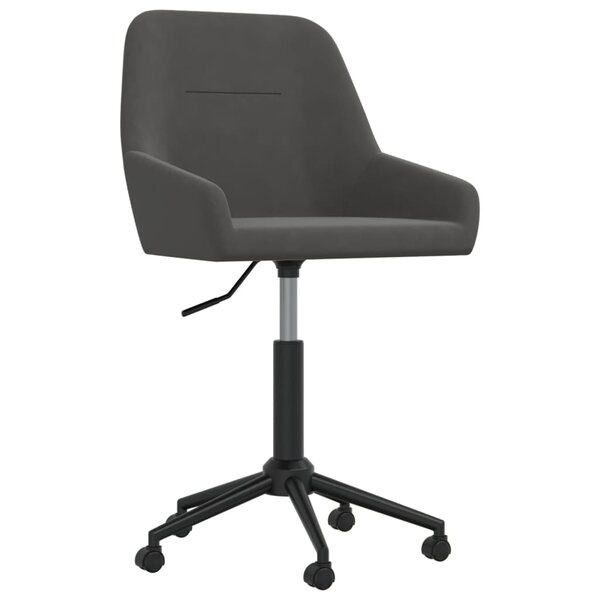vidaXL Chaise pivotante de salle à manger Gris foncé Velours