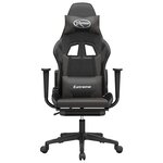 vidaXL Chaise de jeu de massage et repose-pied Noir et gris Similicuir