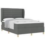 vidaXL Lit à ressorts avec matelas Gris foncé 200 x 160 cm tissu
