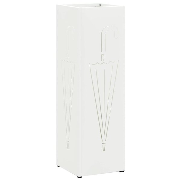 vidaXL Porte-parapluie Blanc 15 5 x 15 5 x 49 cm Métal