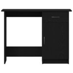 vidaXL Bureau avec porte Chêne noir 100 x 50 x 76 cm Bois d'ingénierie