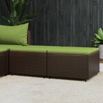 vidaXL Repose-pieds de jardin et coussins 2 Pièces marron résine tressée