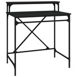 Bureau table poste de travail meuble d'ordinateur informatique étude 80 x 50 x 90 cm bois d'ingénierie et fer noir 02_0023923