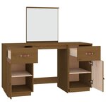 vidaXL Ensemble de coiffeuse et miroir Marron miel Bois de pin solide