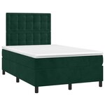 vidaXL Sommier à lattes de lit avec matelas LED vert foncé 120x190 cm