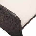 vidaXL Salon de jardin 2 Pièces avec coussins Résine tressée Marron