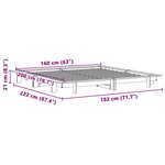 vidaXL Cadre de lit sans matelas cire marron 160x200cm bois pin massif