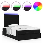 vidaXL Cadre de lit ottoman avec matelas noir 120x190 cm tissu