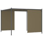 vidaXL Pergola de jardin avec auvent rétractable 3x3 m Taupe 180 g/m²