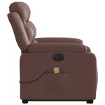 vidaXL Fauteuil inclinable de massage électrique marron similicuir