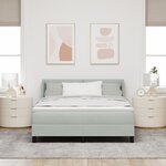 vidaXL Lit à Ressorts avec Matelas Gris Clair 140x190 cm Velours