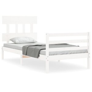 vidaXL Cadre de lit sans matelas blanc 100x200 cm bois massif