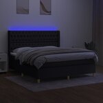 vidaXL Sommier à lattes de lit matelas et LED Noir 180x200 cm Tissu