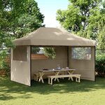 vidaXL Tente de fête 279 x 410 x 315 cm Taupe Tissu Oxford