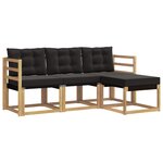 vidaXL Ensemble de canapés d'extérieur 4 pc Blanc et noir
