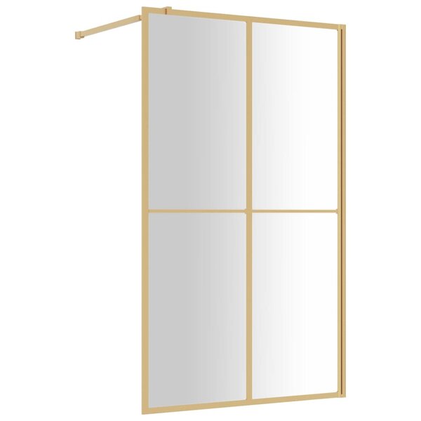 vidaXL Paroi de douche avec verre ESG transparent doré 118x195 cm