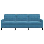 vidaXL Canapé à 3 places Bleu 210 cm Velours