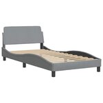 vidaXL Cadre de lit Dover gris clair 100x190 cm tissu