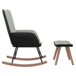 vidaXL Chaise à bascule avec repose-pied Gris clair Velours et PVC