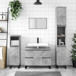 vidaXL Armoire salle de bain gris béton 80x33x60cm bois d'ingénierie