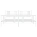 vidaXL Cadre de lit métal sans matelas et pied de lit blanc 200x200 cm
