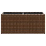 vidaXL Jardinière avec 2 pots marron 72x30x32 cm résine tressée