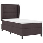 vidaXL Lit à ressorts avec matelas Marron foncé 80 x 200 cm tissu