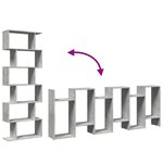 vidaXL Étagère séparatrice de pièce à 6 niveaux gris béton 70x24x193cm